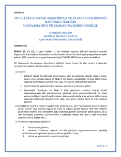 2011/1 UUE Genelgesi STH-AH