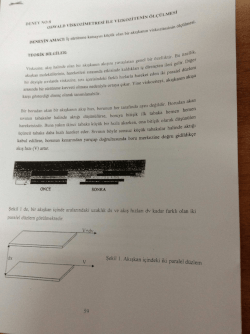 Deney 1: Viskozite &Ouml;l&ccedil;&uuml;m Y&ouml;ntemleri