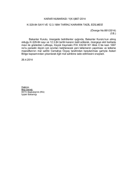 KARAR NUMARASI: Y(K-I)867-2014 K-329
