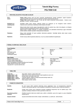 Teknik Bilgi Formu POLTEM K-60