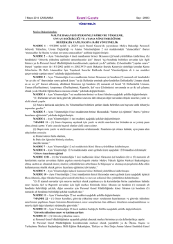 Maliye Bakanlığı Personeli G&ouml;revde Y&uuml;kselme, Unvan Değişikliği