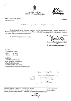 T.C. MERSİN VALİLİĞİ İl K&uuml;lt&uuml;r ve Turizm M&uuml;d&uuml;rl&uuml;ğ&uuml; SAYI