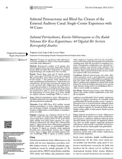Full Text (PDF) - Turkish Archives of Otolaryngology