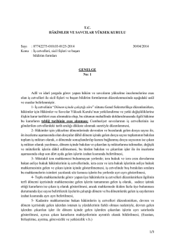 Nolu Genelge - H&acirc;kimler ve Savcılar Y&uuml;ksek Kurulu