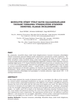 monolitik d&uuml;şey y&uuml;zl&uuml; batık dalgakıranların tsunami tırmanma