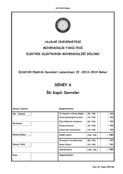 6. Deney - Elektrik-Elektronik Mühendisliği Bölümü