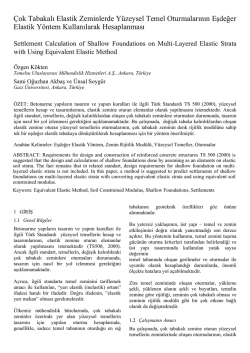 &Ccedil;ok Tabakalı Elastik Zeminlerde Y&uuml;zeysel Temel
