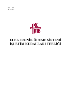 Elektronik Ödeme Sistemi İşletim Kuralları Tebliği