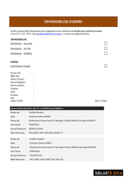 SPONSORLUK FORMU