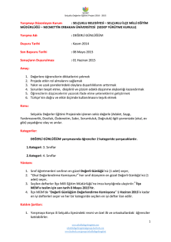 1-Değerli G&uuml;nl&uuml;ğ&uuml;m Yarışma Şartnamesi