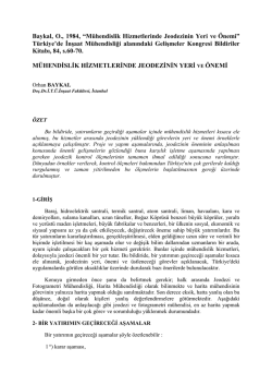 M&Uuml;HENDİSLİK HİZMETLERİNDE JEODEZİNİN YERİ ve &Ouml;NEMİ_97