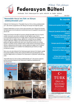 Federasyon B&uuml;lteni - Hollanda T&uuml;rk Federasyon