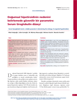 Serum tiroglobulin d&uuml;zeyi - T&uuml;rkiye Aile Hekimliği Dergisi