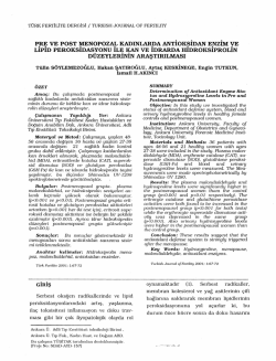 PRE VE POST MENOPOZAL KADıNLARDA