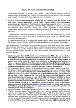 TEMLİKLİ M2M SERVİS KAMPANYA TAAHH&Uuml;TNAMESİ Turkcell