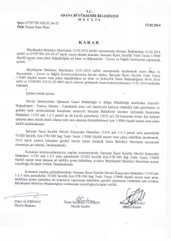 rc. ADANA B&Uuml;Y&Uuml;KŞEHİR BELEDİYESİ M E c L İ s sayı: 67597785