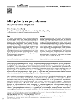 Mini puberte ve yorumlanması