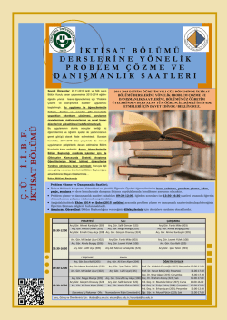 Ç .Ü . İ .İ .B .F . İKTİSA T BÖLÜ MÜ
