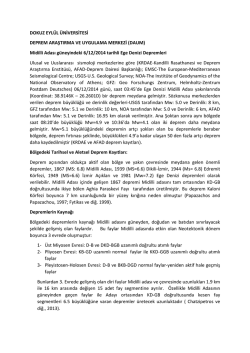 Midilli Depremi - Dokuz Eyl&uuml;l &Uuml;niversitesi