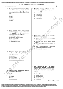 A&Ouml;F Karşılaştırmalı Siyasal Sistemler | 2014 D&ouml;nem Sonu İNDİR