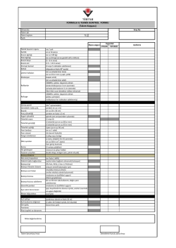 FORMULA G TEKNİK KONTROL FORMU (Takım Kopyası)