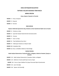 Toptancı Halleri Hakkındaki Yönetmelik