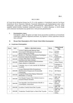 Duyurunun Tam Metni İ&ccedil;in Tıklayınız