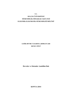 Devreler ve Sistemler Anabilim Dalı KONYA-2014