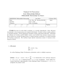 M&uuml;hendislik Fak&uuml;ltesi Gıda M&uuml;hendisliği M&uuml;hendislik Matematiği