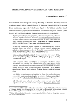 Y&Uuml;KSEK KATMA DEĞER, Y&Uuml;KSEK TEKNOLOJĠ VE 2023