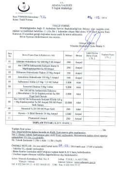 ADANA VALiLiGi Ek: Teknik gartname 1 ( Bir)Adet 1(Bir)Sayfa