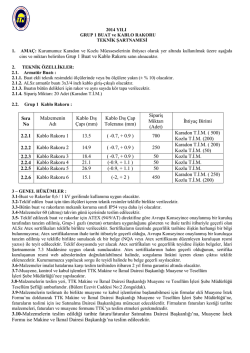 Kablo Dış &Ccedil;ap Toleransı (mm)