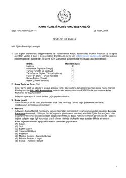 Milli Eğt. Den. Değer. ve Y&ouml;n. Kur. M&uuml;nhal İlanı