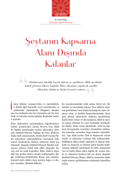 Şeytanın Kapsama Alanı Dışında Kalanlar İ