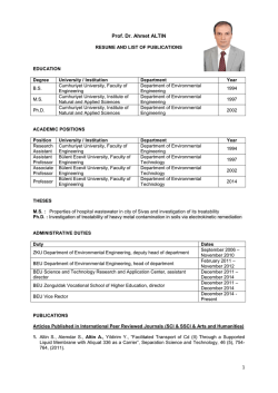 1 Prof. Dr. Ahmet ALTIN - B&uuml;lent Ecevit University