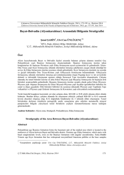 15. Bayat-Bolvadin (Afyonkarahisar) Arasındaki B&ouml;lgenin Stratigrafisi