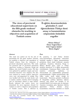 İl Eğitim Denetmenlerinin G&ouml;z&uuml;nden 5. Sınıf &Ouml;ğrencilerinin T&uuml;rk&ccedil;e