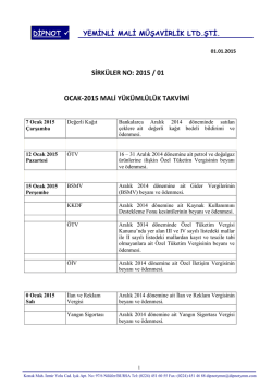 sırk 2015-01 ocak 2015 mali y&uuml;k&uuml;ml&uuml;l&uuml;k takvimi hk.