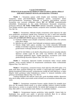 &Ouml;ğrenciler Hakkındaki Disiplin