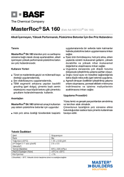 MasterRoc® SA 160 (Eski Adı MEYCO® SA 160) Alkali