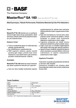 MasterRoc&reg; SA 160 (Eski Adı MEYCO&reg; SA 160) Alkali