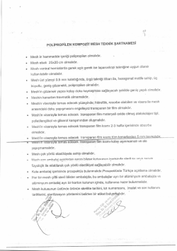 Teknik Şartname için tıklayınız.