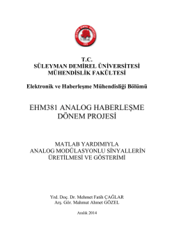 Analog Haberleşme Dersi D&ouml;nem Projesi