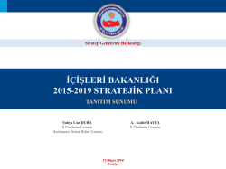 Stratejik Plan Tanıtım Sunumu - Strateji Geliştirme Başkanlığı