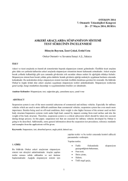 askeri ara&ccedil;larda s&uuml;spansiyon sistemi test s&uuml;recinin