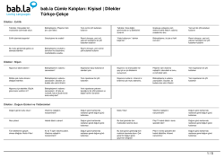 C&uuml;mle Kalıpları: Kişisel | Dilekler (T&uuml;rk&ccedil;e-&Ccedil;ek&ccedil;e)