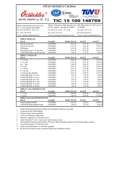 FİYAT LİSTESİ (17.10.2014)