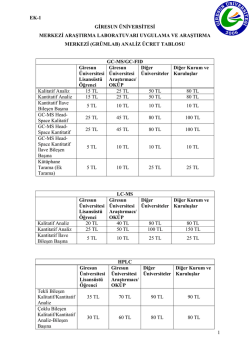GR&Uuml;MLAB-Analiz &Uuml;cretleri Tablosu - GRUMLAB