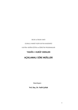 a&ccedil;ıklamalı s&ucirc;re me&acirc;lleri