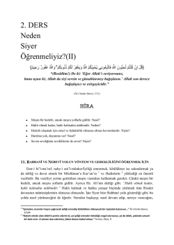 2. DERS Neden Siyer &Ouml;ğrenmeliyiz?(II)